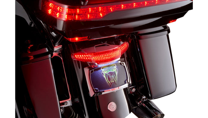 Ciro 40453 Latitude Lightstrike Taillights with License Plate Holder - Chrome/ Light Smoke