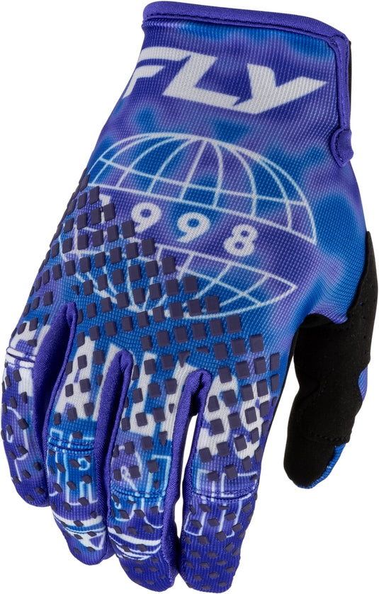 Fly Racing Kinetic Blur Youth Gloves (Small, Blue/Navy)