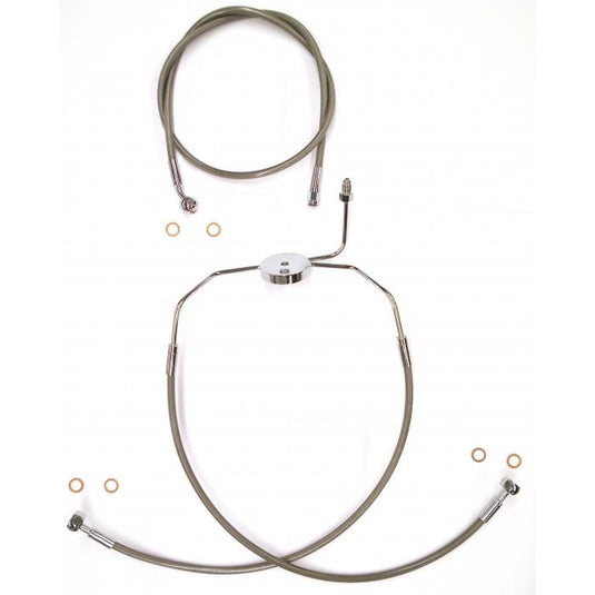 Magnum SSC1305-27 Clear Coated XR Stainless Front Brakeline Kit - 27in. Upper Brake Length