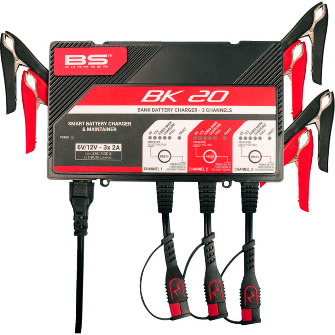 Bs Battery 700554 BK 20 Smart Bank Battery Charger/ Maintainer With Reconditioning Function