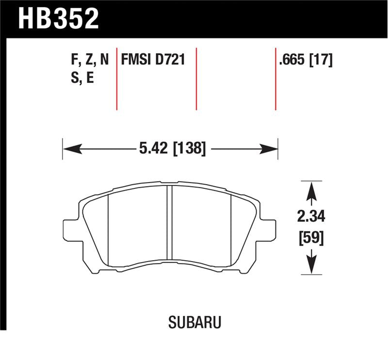 Load image into Gallery viewer, Hawk Performance HB352F.665 HAWK HPS Brake Pad Sets
