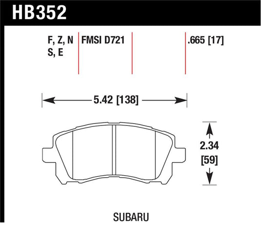 Hawk Performance HB352F.665 HAWK HPS Brake Pad Sets