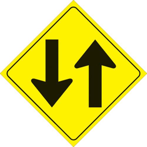 Voss 420 TW YR 12x12in. Reflective Trail Sign - Two Way Arrows (Yellow/Black)
