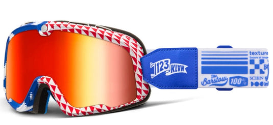 100% Barstow Artist Series: 123 Klan Goggles (One Size Fits Most, Artist Series: 123 Klan / Mirror Red Lens)