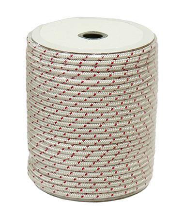 Sp1 SM-11033B-1 Nylon Starter Rope - Polyester - White/Red - 11/64in. Diameter