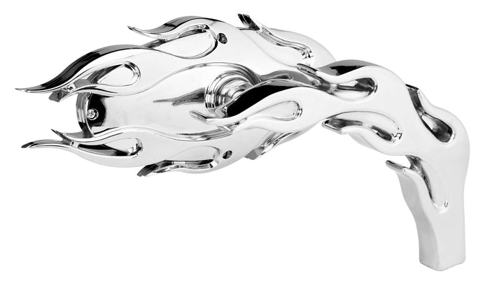 Arlen Ness 13-070 Die-Cast Flamed Mirror - Left - Chrome