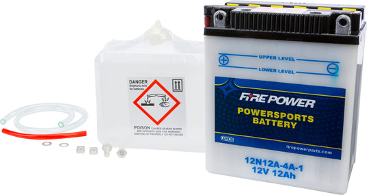 Fire Power 12N12A-4A-1 Conventional 12V Standard Battery with Acid Pack
