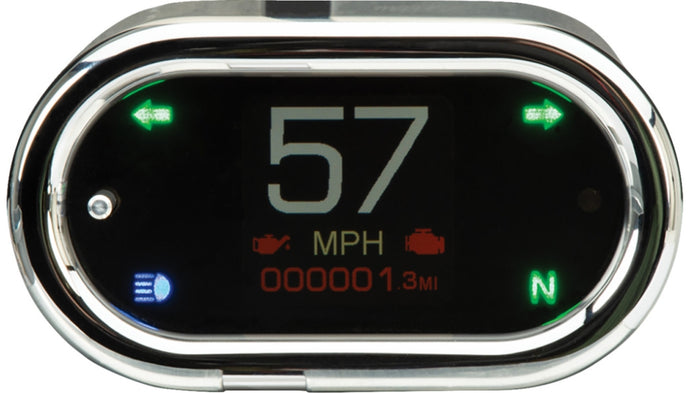 Dakota Digital MLX-5400 MLX-5000 Series Universal Gauge - Oval - Chrome - 31/2in. W x 2in. H