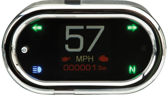 Dakota Digital MLX-5400 MLX-5000 Series Universal Gauge - Oval - Chrome - 31/2in. W x 2in. H