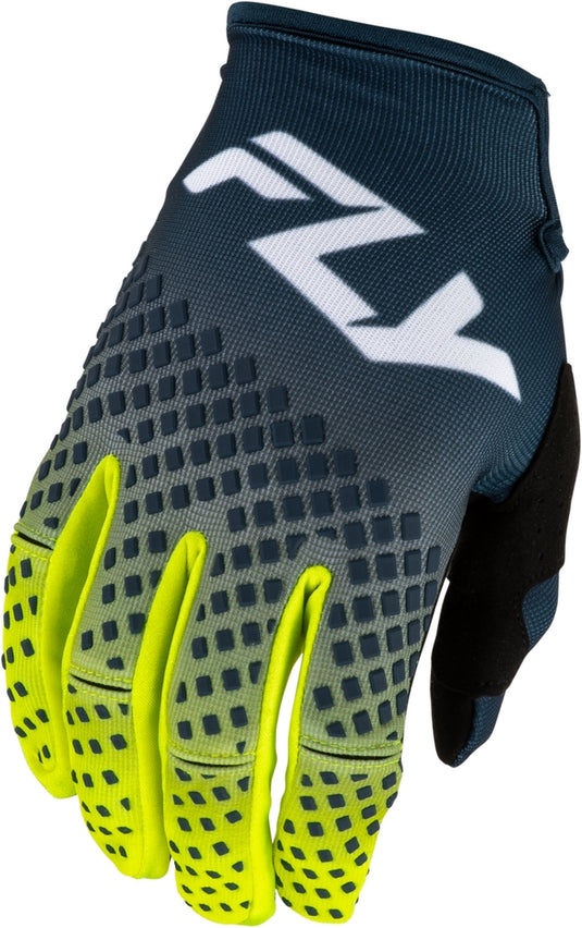 Fly Racing Kinetic Youth Gloves (Small, Navy/Hi-Vis/White)
