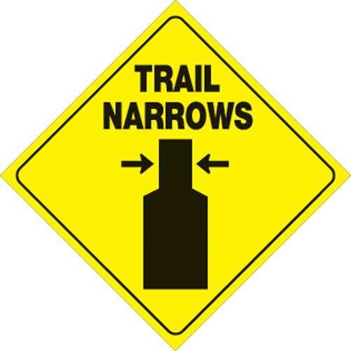 Voss 419 TN YR 12x12in. Reflective Trail Sign - Trail Narrows (Yellow/Black)