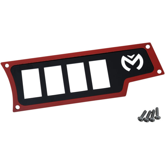 Moose Utility 100-4353-PU Small 4 Switch Dash Plate - Right - Red