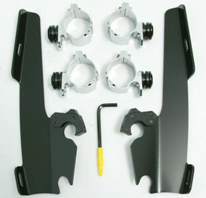 Memphis Shades MEB1943 Trigger-Lock Mount Kit for Fats/Slim Windshields - Black