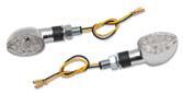 K&S Technologies 25-8937 LED Ultra Mini Stalk Marker Lights - Oval with Short Stem Chrome Body