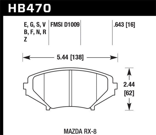 Hawk Performance HB470E.643 HAWK Blue 9012 Brake Pad Sets