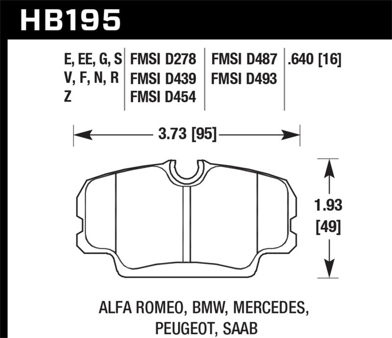 Load image into Gallery viewer, Hawk Performance HB195G.640 HAWK DTC-60 Brake Pad Sets
