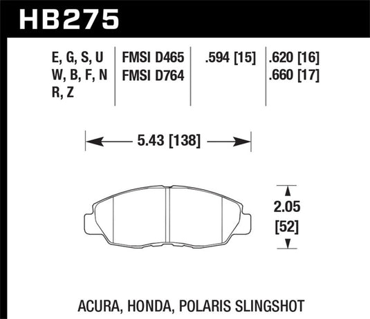 Hawk Performance HB275F.620 HAWK HPS Brake Pad Sets
