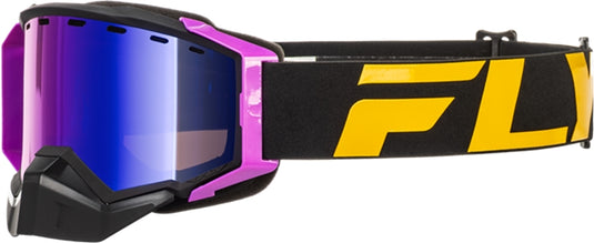 Fly Racing Zone Elite Snow Goggles (One Size Fits Most, Black/Pink / Purple Mirror/Polarized Rose Lens)