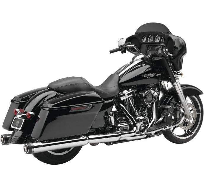 Cobra 6277 Gen 2 Neighbor Haters Slip-On Mufflers with Dual Cut - Chrome with/Black Tip - 4in.