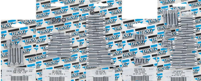 Drag Specialties DS-190751 Chrome Socket-Head CAM/Primary Cover Bolt Set - Knurled
