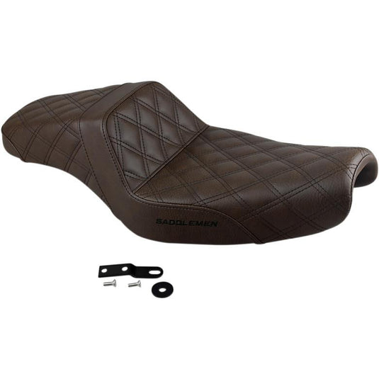 Saddlemen 807-11-175BR Step-Up Full Lattice Stitch Seat - Brown