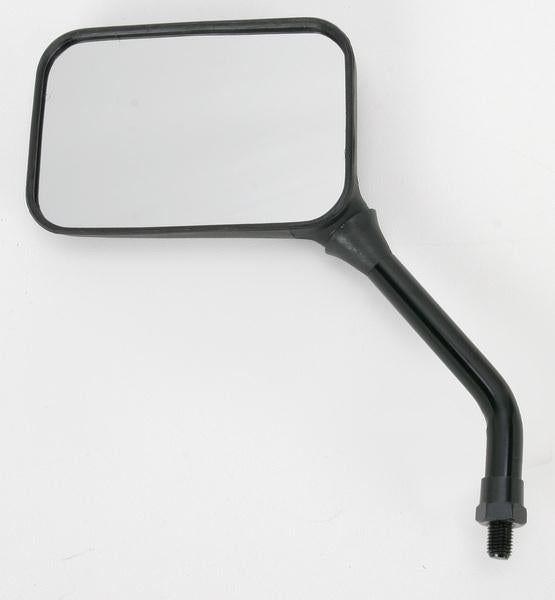 Emgo 20-78213 Universal Rectangular Mirror - GP Deluxe - Short Stem - Black - 130mm x 85mm - 10mm Thread - Left