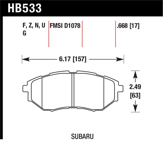 Hawk Performance HB533Z.668 HAWK Ceramic Brake Pad Sets