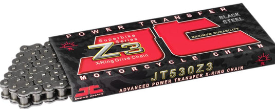 Jt Drive Chain JTC530Z3-108RL 530 Z3 Heavy Duty Expert Series X-Ring Sealed Drive Chain - 108 Links - Steel