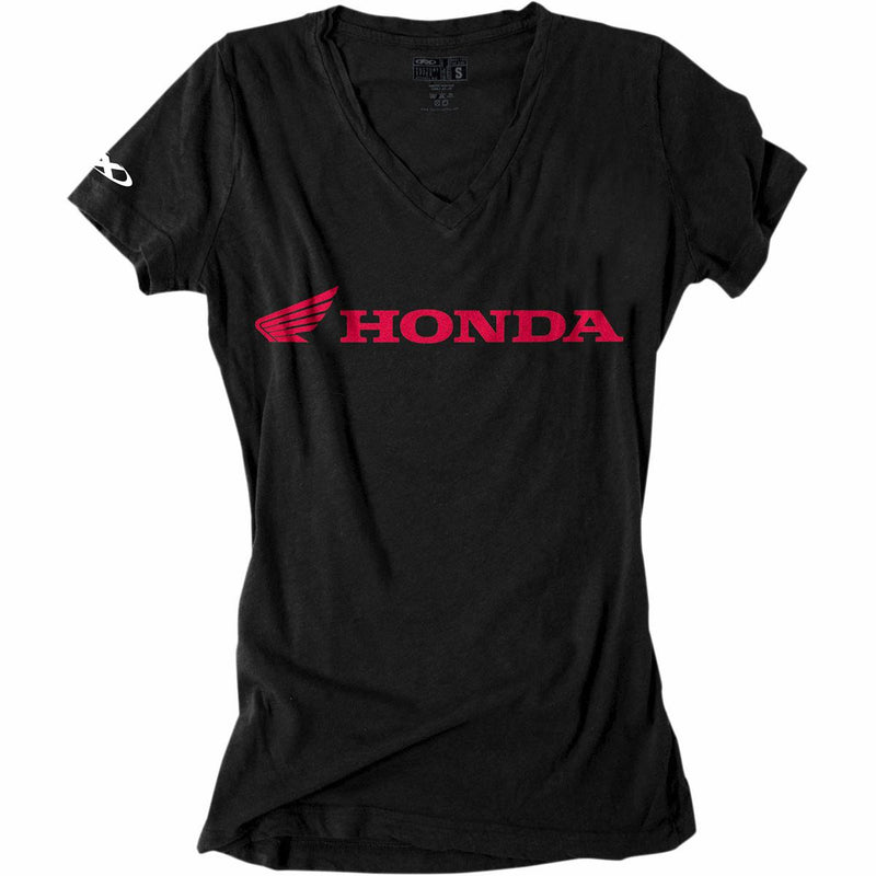 Factory Effex Honda Womens V-Neck T-Shirt Black