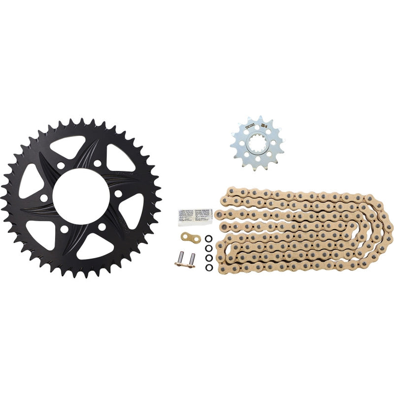 Vortex CKG4218 GFRS Go Fast Street Chain and Sprocket Kit - Gold - 43 Rear - 14 Front