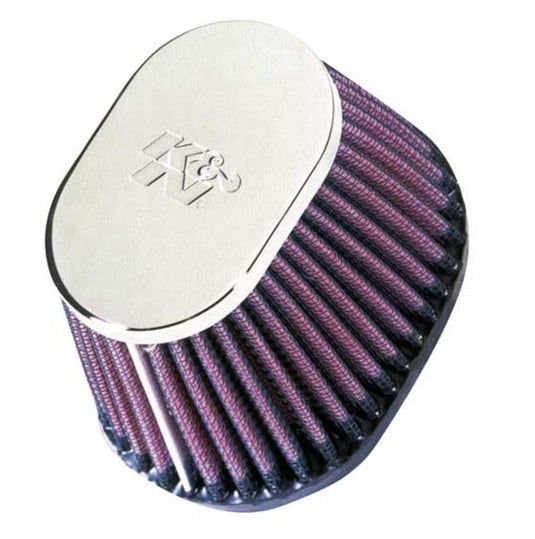 K&N Engineering RC-0981 Universal Oval Air Filter - Chrome End Cap