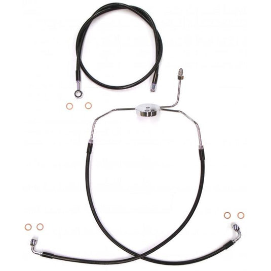 Magnum SBC1305-23 Black Coated XR Stainless Front Brakeline Kit - 23in. Upper Brake Length