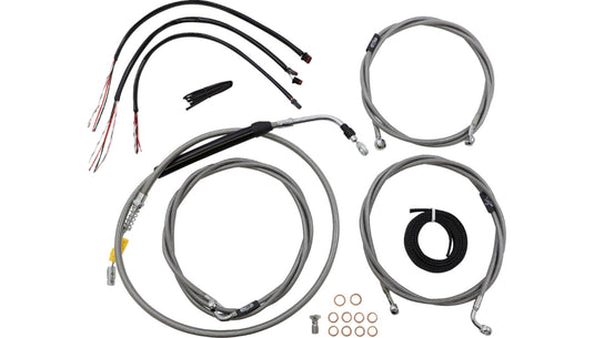 La Choppers LA-8058KT2-13 Complete Handlebar Cable and Brake Line Kit - Stainless