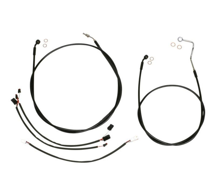 Magnum 486701 Black Vinyl XR Handlebar Installation Kit with Black Fittings for 12-14in. Ape