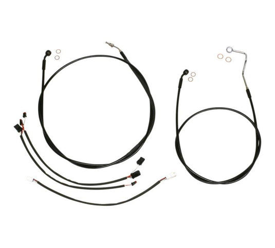 Magnum 486701 Black Vinyl XR Handlebar Installation Kit with Black Fittings for 12-14in. Ape