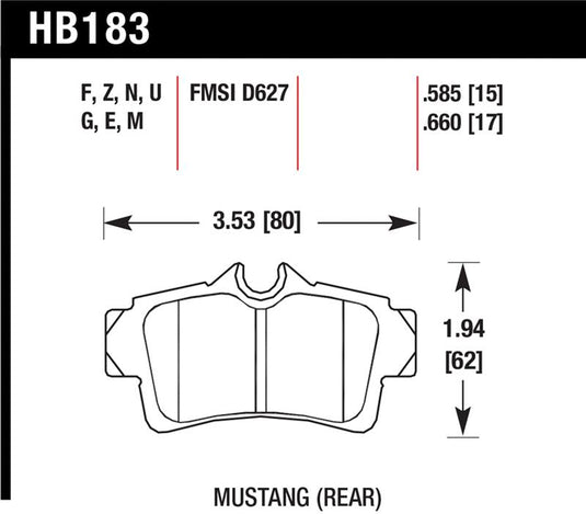 Hawk Performance HB183B.585 HAWK HPS 5.0 Brake Pad Sets