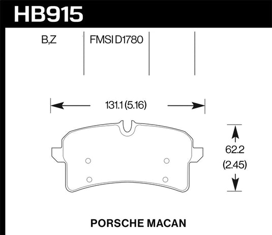 Hawk Performance HB915B.664 HAWK HPS 5.0 Brake Pad Sets