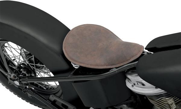 Drag Specialties 0806-0039 Small Spring Solo Seat with Perimeter Stitch - Distressed Brown Leather