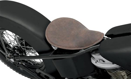 Drag Specialties 0806-0039 Small Spring Solo Seat with Perimeter Stitch - Distressed Brown Leather