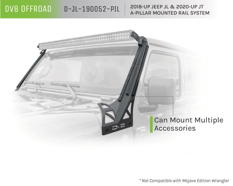 Load image into Gallery viewer, Dv8 Offroad D-JL-190052-PIL DVE Light Bar Mounts
