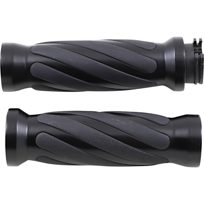 Drag Specialties 0630-2689 Rubber Insert Grips - Matte Black