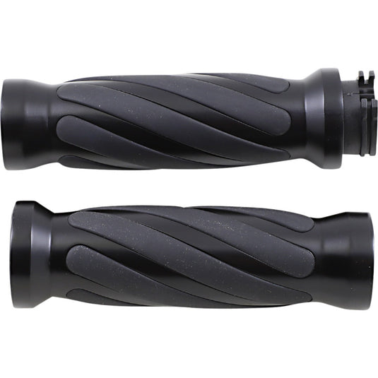 Drag Specialties 0630-2689 Rubber Insert Grips - Matte Black
