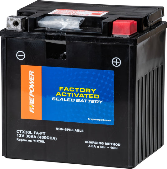Fire Power CTX30L (FA) FT AGM Factory Activated Sealed Battery - YIX30L