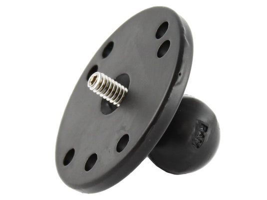 Ram Mounts RAM-B-202AU RAM 2.5in. Round Base (AMPs Hole Pattern), 1in. Ball & 1/4in.-20 Threaded Male Post for Cameras