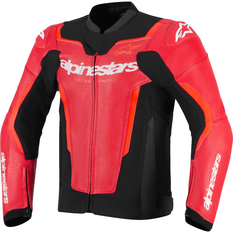 Load image into Gallery viewer, Alpinestars GP Force v2 Airflow Leather Jacket (38, Black/Red/Red Fluo)
