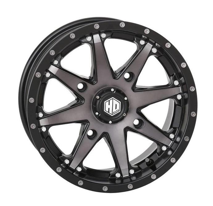 Sti 14HD1017 HD10 Alloy Front/Rear Wheel - 14x7 - 5+2 Offset - 4/137 - Smoke with Matte Black