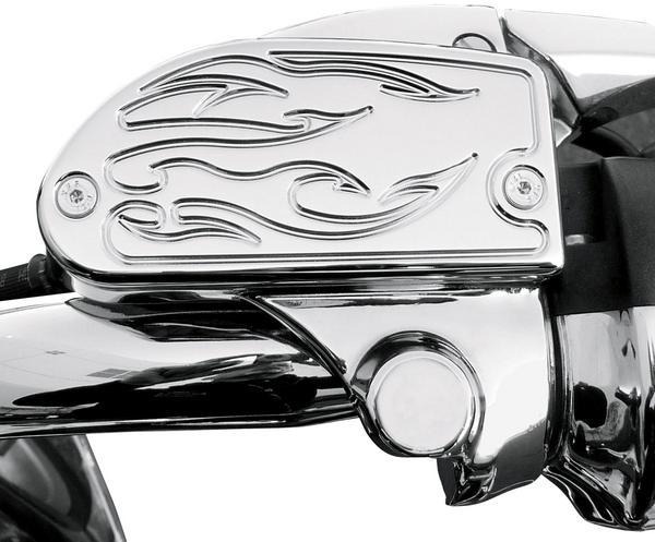 Baron Custom Accessories BA-7681-03 Master Cylinder Cover - Flame - Chrome