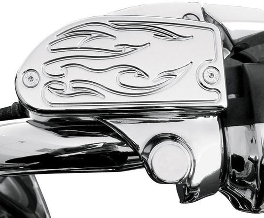 Baron Custom Accessories BA-7681-03 Master Cylinder Cover - Flame - Chrome