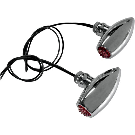 Joker Machine 05-52RC Astro LED Center Mount Marker Lights - Chrome - Red LED