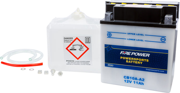Fire Power CB10A-A2 Conventional 12V Heavy Duty Battery With Acid Pack